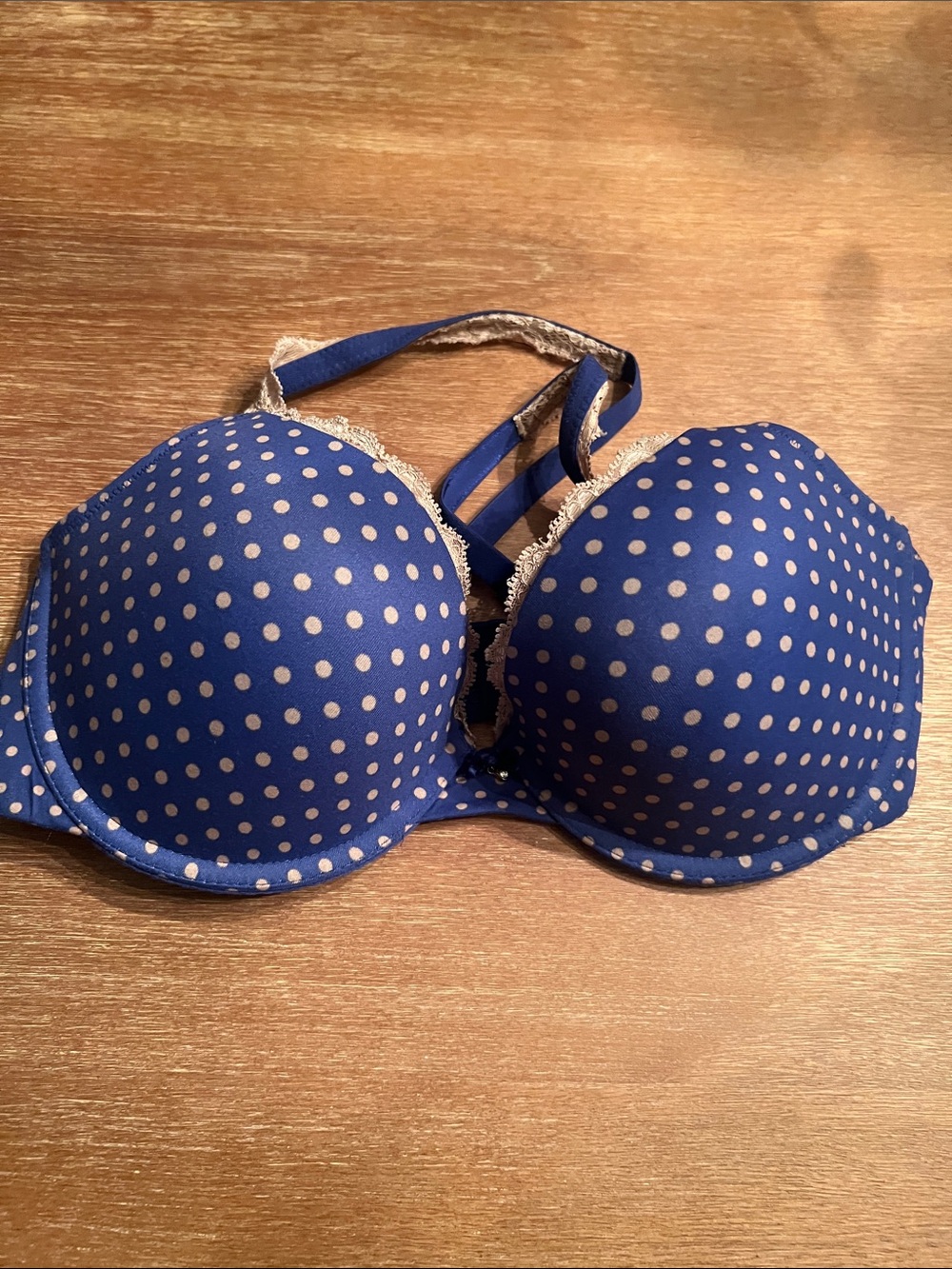Soma Navy Blue Polka Dot Push-Up Bra